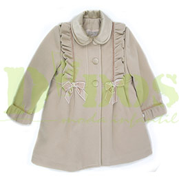 Abrigo pao 5502 Nuez, en Dedos Moda Infantil, boutique infantil online. Tienda bebés online, marcas de moda infantil made in Spain
