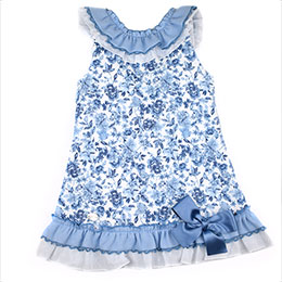 Vestido infanitl 18234 Basmart, en Dedos Moda Infantil, boutique infantil online. Tienda bebés online, marcas de moda infantil made in Spain