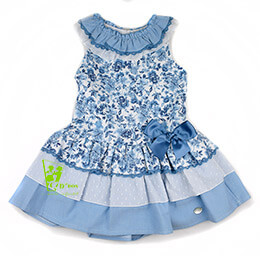 Vestido infanitl 18238 Basmart, en Dedos Moda Infantil, boutique infantil online. Tienda bebés online, marcas de moda infantil made in Spain