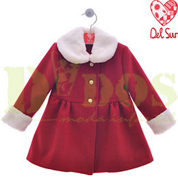 Abrigo pao 4991 Del Sur, en Dedos Moda Infantil, boutique infantil online. Tienda bebés online, marcas de moda infantil made in Spain