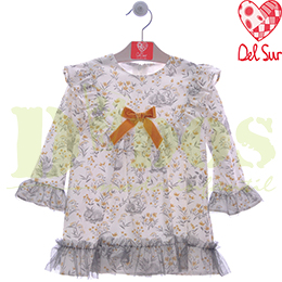 Vestido infanitl 518320 Del Sur, en Dedos Moda Infantil, boutique infantil online. Tienda bebés online, marcas de moda infantil made in Spain