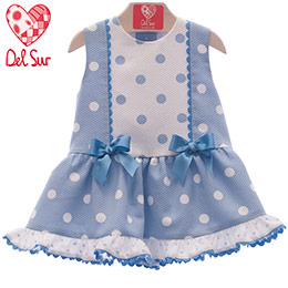 Vestido beb 382 Del Sur Celeste, en Dedos Moda Infantil, boutique infantil online. Tienda bebés online, marcas de moda infantil made in Spain