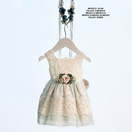 Vestido bautizo 33160 LILUS, en Dedos Moda Infantil, boutique infantil online. Tienda bebés online, marcas de moda infantil made in Spain
