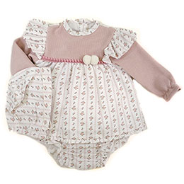 Vestido bebe 22402 rosa Babyferr, en Dedos Moda Infantil, boutique infantil online. Tienda bebés online, marcas de moda infantil made in Spain