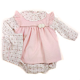 Vestido bebe 22404 rosa Babyferr, en Dedos Moda Infantil, boutique infantil online. Tienda bebés online, marcas de moda infantil made in Spain
