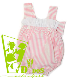 Peto beb 32222 rosa Calamaro, en Dedos Moda Infantil, boutique infantil online. Tienda bebés online, marcas de moda infantil made in Spain
