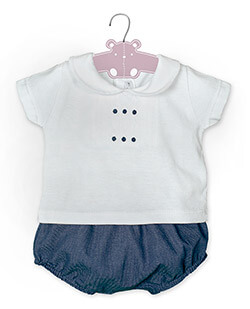 Conjunto en algodn de beb, en Dedos Moda Infantil, boutique infantil online. Tienda bebés online, marcas de moda infantil made in Spain