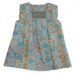 Vestido beb flores turquesas, en Dedos Moda Infantil, boutique infantil online. Tienda bebés online, marcas de moda infantil made in Spain