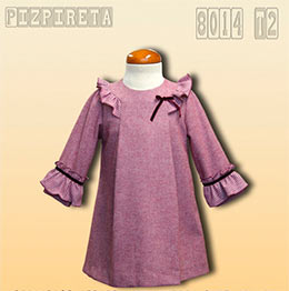 Vestido infantil 8014 Anavig, en Dedos Moda Infantil, boutique infantil online. Tienda bebés online, marcas de moda infantil made in Spain