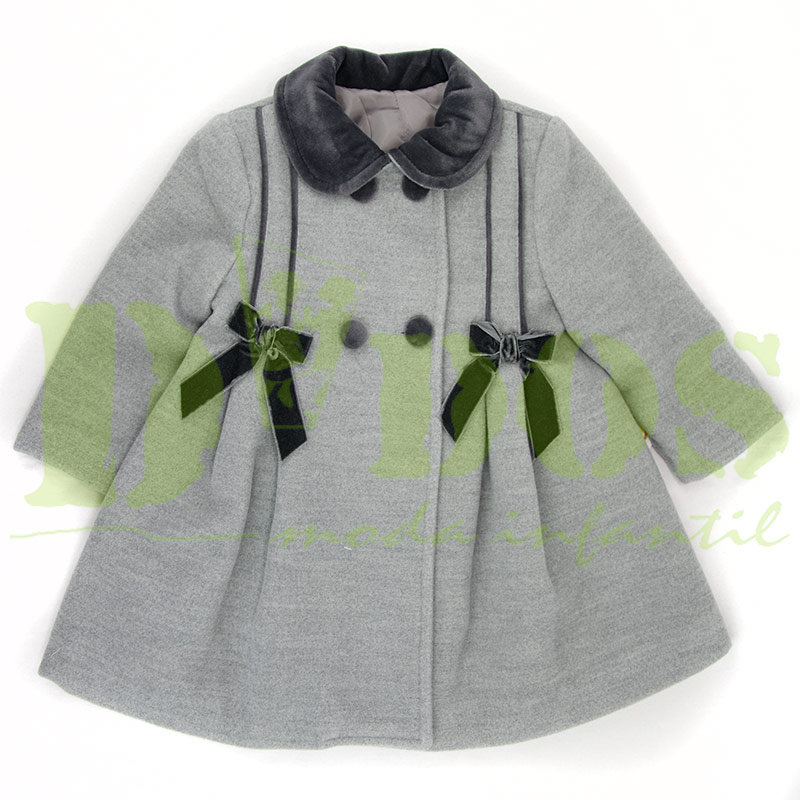 Abrigo 150420 Gris Anavig. Abrigos de vestir en oferta para otoño invierno en Dedos moda infantil.