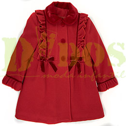 Abrigo 5502 Rojo Anavig, en Dedos Moda Infantil, boutique infantil online. Tienda bebés online, marcas de moda infantil made in Spain