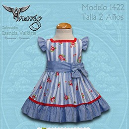Vestido infantil 1422 Anavig, en Dedos Moda Infantil, boutique infantil online. Tienda bebés online, marcas de moda infantil made in Spain
