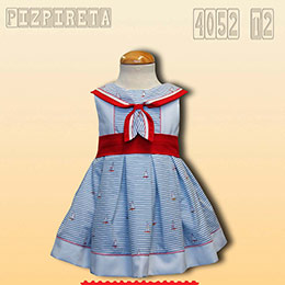 Vestido infantil marinero 4052, en Dedos Moda Infantil, boutique infantil online. Tienda bebés online, marcas de moda infantil made in Spain
