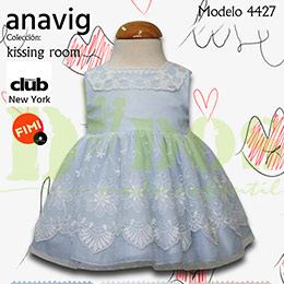Vestido bebe kissing room celeste, en Dedos Moda Infantil, boutique infantil online. Tienda bebés online, marcas de moda infantil made in Spain