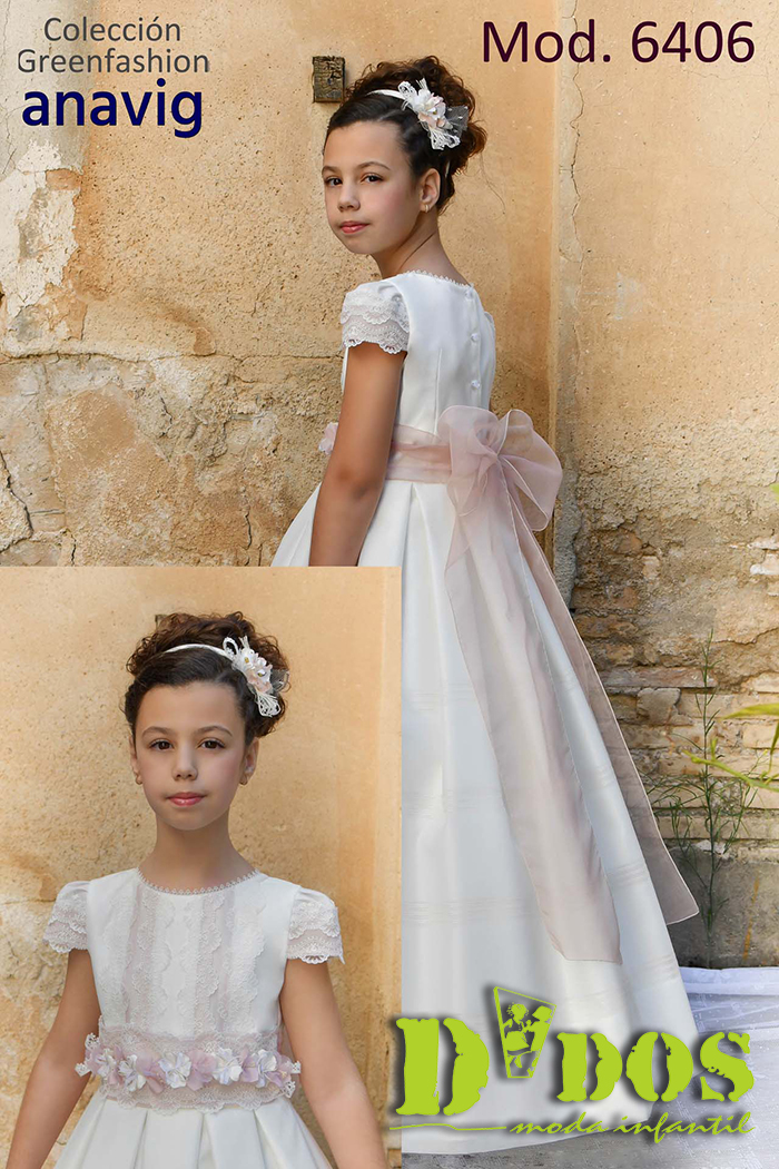 Foto 2 de Vestido de comunión 640621, COMUNIÓN 2023, en Dedos Moda Infantil, boutique infantil online. Tienda bebés online, marcas de moda infantil made in Spain