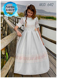 Vestido comunin 641222, en Dedos Moda Infantil, boutique infantil online. Tienda bebés online, marcas de moda infantil made in Spain