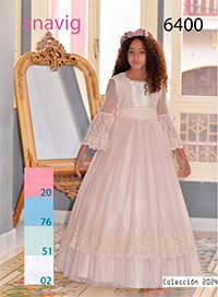 Vestido de comuni�n 640024, en Dedos Moda Infantil, boutique infantil online. Tienda bebés online, marcas de moda infantil made in Spain