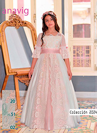 Vestido de comunin 640124, en Dedos Moda Infantil, boutique infantil online. Tienda bebés online, marcas de moda infantil made in Spain