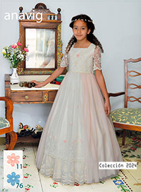 Vestido de comunin 641224, en Dedos Moda Infantil, boutique infantil online. Tienda bebés online, marcas de moda infantil made in Spain