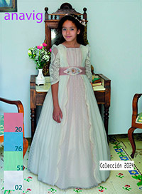 Vestido de comunin 641924, en Dedos Moda Infantil, boutique infantil online. Tienda bebés online, marcas de moda infantil made in Spain