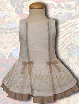 Vestido con tejido bordado de Anavig, en Dedos Moda Infantil, boutique infantil online. Tienda bebés online, marcas de moda infantil made in Spain