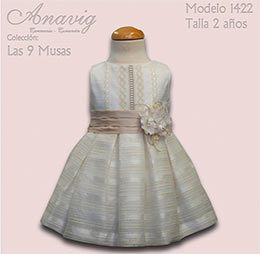 Vestido arras 1422 Anavig, en Dedos Moda Infantil, boutique infantil online. Tienda bebés online, marcas de moda infantil made in Spain