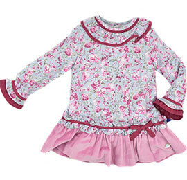 Vestido infantil estampado Basmart, en Dedos Moda Infantil, boutique infantil online. Tienda bebés online, marcas de moda infantil made in Spain
