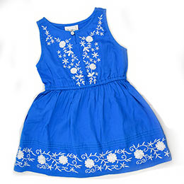 Vestido bordado azul�n bimbalina, en Dedos Moda Infantil, boutique infantil online. Tienda bebés online, marcas de moda infantil made in Spain