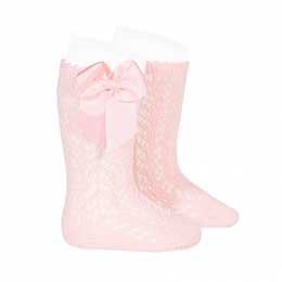 Calcetin perle alto rosa Cndor, en Dedos Moda Infantil, boutique infantil online. Tienda bebés online, marcas de moda infantil made in Spain