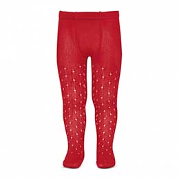 Leotardo calado rojo 2565 C�ndor, en Dedos Moda Infantil, boutique infantil online. Tienda bebés online, marcas de moda infantil made in Spain