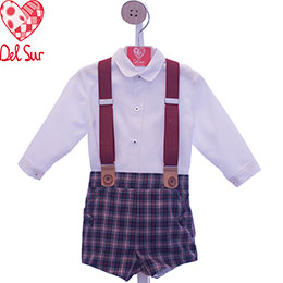 Conjunto tirantes 1874 Del Sur, en Dedos Moda Infantil, boutique infantil online. Tienda bebés online, marcas de moda infantil made in Spain
