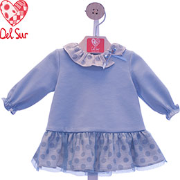 Vestido bebe 5142 Del Sur, en Dedos Moda Infantil, boutique infantil online. Tienda bebés online, marcas de moda infantil made in Spain