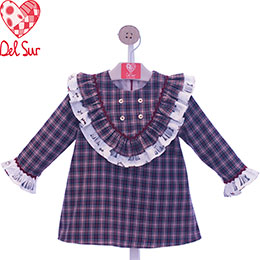 Vestido infantil 5185 Del Sur, en Dedos Moda Infantil, boutique infantil online. Tienda bebés online, marcas de moda infantil made in Spain