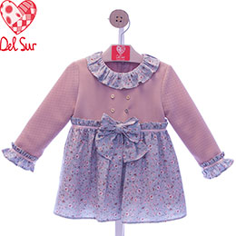 Vestido infantil 5192 Del Sur, en Dedos Moda Infantil, boutique infantil online. Tienda bebés online, marcas de moda infantil made in Spain