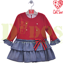 Vestido 518921 Del Sur, en Dedos Moda Infantil, boutique infantil online. Tienda bebés online, marcas de moda infantil made in Spain