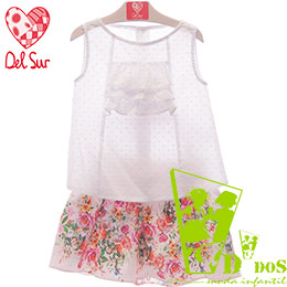 Conjunto falda 1260 Del sur, en Dedos Moda Infantil, boutique infantil online. Tienda bebés online, marcas de moda infantil made in Spain