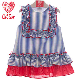 Vestido infantil 558 Del Sur, en Dedos Moda Infantil, boutique infantil online. Tienda bebés online, marcas de moda infantil made in Spain