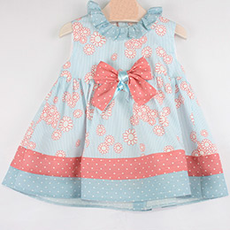 Vestido de beb� en evase coral, en Dedos Moda Infantil, boutique infantil online. Tienda bebés online, marcas de moda infantil made in Spain