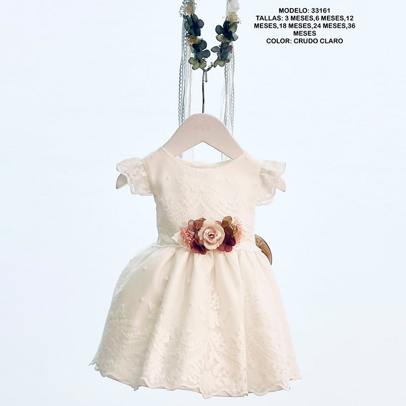 Foto 1 de Vestido bautizo 33161 LILUS, CEREMONIA, en Dedos Moda Infantil, boutique infantil online. Tienda bebés online, marcas de moda infantil made in Spain