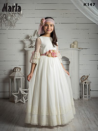Vestido comunion MARLA K147, en Dedos Moda Infantil, boutique infantil online. Tienda bebés online, marcas de moda infantil made in Spain