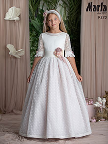 Vestido comunion R270 MARLA, en Dedos Moda Infantil, boutique infantil online. Tienda bebés online, marcas de moda infantil made in Spain