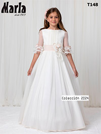 Vestido de Comunin T148, en Dedos Moda Infantil, boutique infantil online. Tienda bebés online, marcas de moda infantil made in Spain