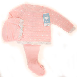 Conjunto lana bebe 8603 petalo, en Dedos Moda Infantil, boutique infantil online. Tienda bebés online, marcas de moda infantil made in Spain