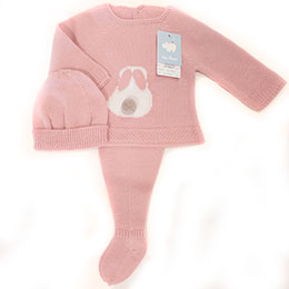 Conjunto lana bebe 8619 Fresa, en Dedos Moda Infantil, boutique infantil online. Tienda bebés online, marcas de moda infantil made in Spain