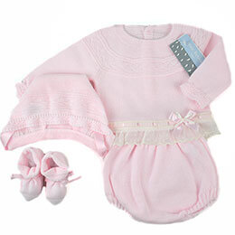 Traje de 4 piezas rosa beige mac, en Dedos Moda Infantil, boutique infantil online. Tienda bebés online, marcas de moda infantil made in Spain