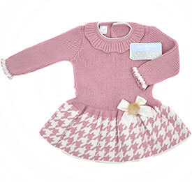 Vestido punto pata de gallo orquidea Mac, en Dedos Moda Infantil, boutique infantil online. Tienda bebés online, marcas de moda infantil made in Spain