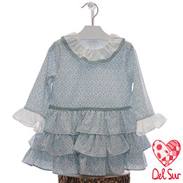 Vestido infantil 5182 Del Sur, en Dedos Moda Infantil, boutique infantil online. Tienda bebés online, marcas de moda infantil made in Spain