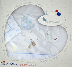 Sabana coche 2127 celeste Interbaby, en Dedos Moda Infantil, boutique infantil online. Tienda bebés online, marcas de moda infantil made in Spain