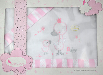 Sabana coche 2145 rosa Interbaby, en Dedos Moda Infantil, boutique infantil online. Tienda bebés online, marcas de moda infantil made in Spain