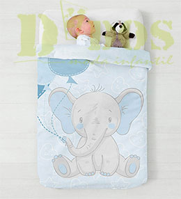 Manta de cuna elefante azul, en Dedos Moda Infantil, boutique infantil online. Tienda bebés online, marcas de moda infantil made in Spain